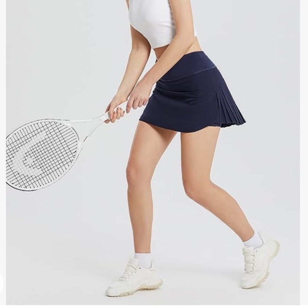 🛍️Baleaf Navy Blue Pleated Skort Skirt Pickleball Tennis Golf Lined Pockets 2XL - Picture 5 of 8
